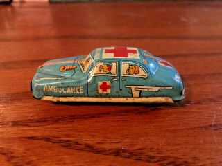 Vintage 1950s Tin Toy Car Ambulance Japan Rare