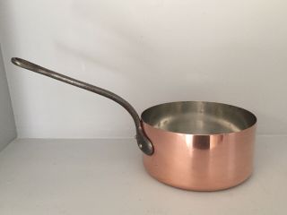 Vintage Copper Clad Sauce Pan Pot W/ Handle 2.  5qt Fabrication Francaise Vgc