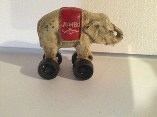 Cast Iron Pull Toy Jumbo The Elephant Bank