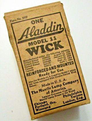 Nos Vintage Aladdin Kerosene Lamp Model 11 Wick W/ Instructions
