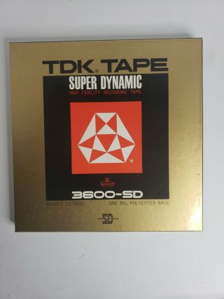 Vintage Tdk 3600 Sd 10.  5 Inch Metal Reel And Recording Tape