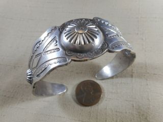 Fred Harvey Era Navajo Silver Bracelet With Repousse