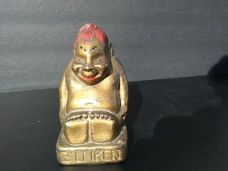 Antique Vintage Good Luck Billiken Buddha Cast Iron Coin Bank A C Williams