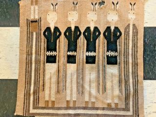 Navajo Vintage Yei Be Chei Pictorial Rug - Hand Woven Wool - C1940s Nr