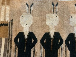 Navajo Vintage Yei be Chei Pictorial Rug - Hand Woven Wool - c1940s NR 2