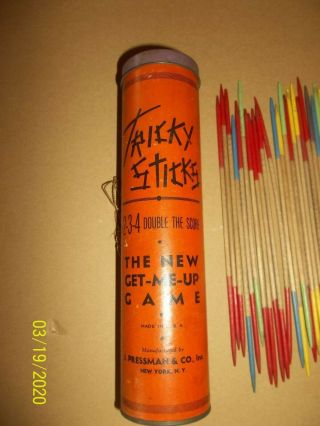 Tricky Sticks Pick Up Sticks - Vintage Game - J Pressman & Co - Look