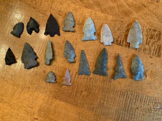 17 Authentic Indian Arrowheads Really Points From Upstate York Estate