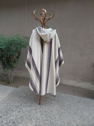 Vintage Poncho Gabán Zarape Jorongo virgin Wool Cape Blanket made in Uruguay 2