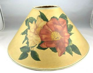 Vintage Mid Century Paper Lamp Shade With Flower Applique
