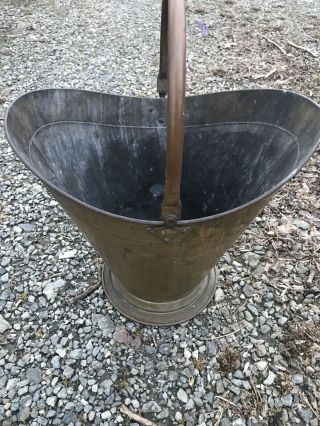 Vintage Copper Coal Ash Scuttle Bucket Brass Handle Made In England