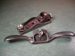 Old Vintage Stanley Woodworking Tools Low Angle Block Plane & Spokeshave