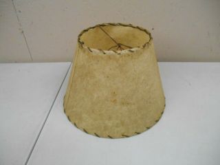 Vintage Lamp Shade Fiberglass Light 50s Round Mcm Whip - Stitched Parchment