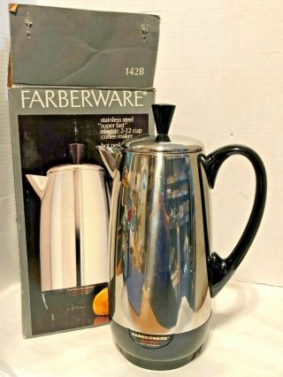 Vintage Farberware 2 - 12 Cup Superfast Coffee Electric Percolator 142b Nib