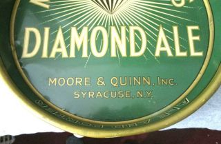 Moore & Quinn ' s Diamond Ale Tray Moore & Quinn Inc Syracuse NY 1930 ' s RARE 3