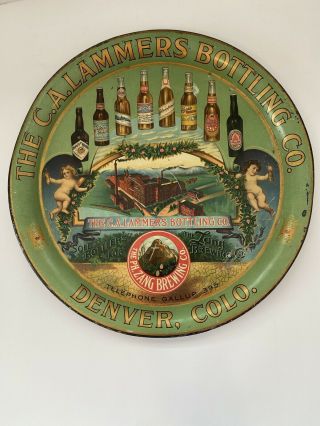 C.  A.  Lammers Bottling Co.  Of Denver,  Co,  Beer Tray,  Zang Brewing Co.  Rare