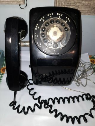 Vintage Black Rotary Wall Phone Metropolitan Tele - Tronic Corp
