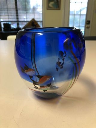 Vintage Murano Glass Aquarium Fish Vase,
