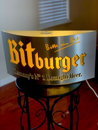 Rare Vintage Bitburger German Beer Lighted Sign.  Breweriana Advertising - For Wall