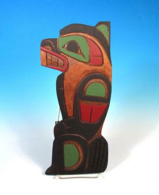 George Matilpi Kwakiutl Beaver Totem Wood Wall Carving Native American Folk Art