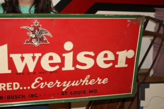 Rare Large Vintage 1948 Budweiser Beer Tavern Gas Oil 54 