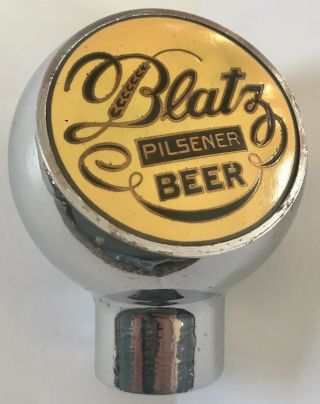 Yellow Blatz Pilsener Beer Tap Ball Knob Handle - Wausau Wi - Ball Sunday 5