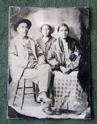 Unidentified Native American Family Tintype C1870
