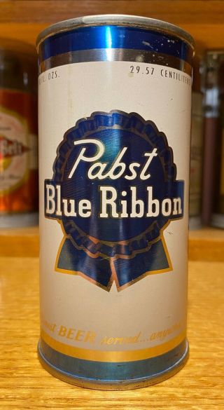 Pabst Blue Ribbon Flat Top Beer Can (10 Oz Blue/silver) - Rare / Near
