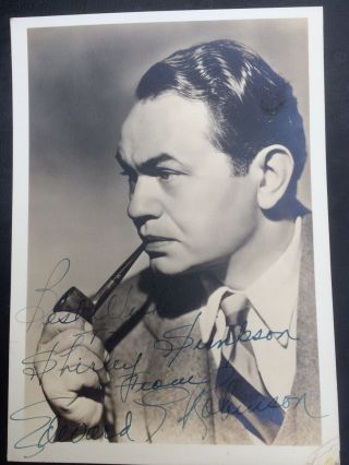 Edward G.  Robinson - Vintage Signed Sepia Photograph 5 X7