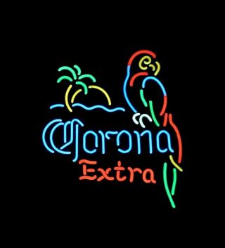 Corona Parrot Extra Restaurant Canteen Beer Bar Display Neon Sign Light Poster