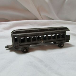 Vintage Small Cast Iron Metal Train Passenger Car Toy,  Unmarked