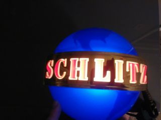 Schlitz Beer Sign 1964 Motion Globe Spinning Wall Sconce Light Lighted Bar Spin