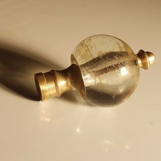 Gorgeous Sphere Cast Glass And Brass Lamp Finial Lighting Accessory