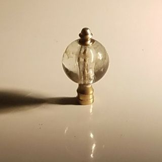Gorgeous Sphere Cast Glass And Brass Lamp Finial Lighting Accessory 2