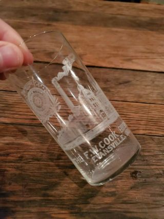Circa 1900 F.  W.  Cook Factory Scene Etched Glass,  Evansville,  Indiana