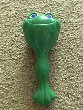 Vintage Shelcore Childs Baby Rattle Hard Plastic Green Frog 1995