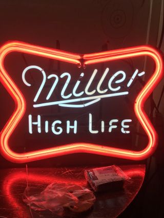 Vintage Miller High Life 21 " Neon Sign / Light Franceformer - -