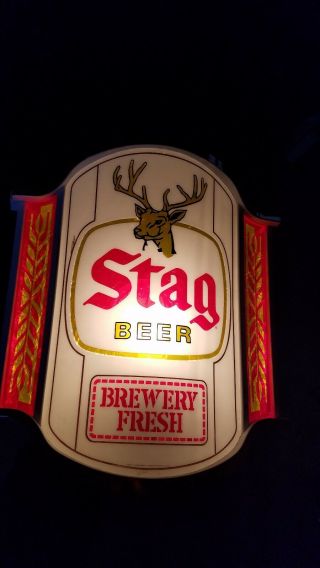 Vintage 1983 Stag Beer Light Up Bar Pub Sign
