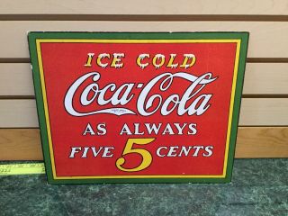 Vintage Coca Cola Cardboard Sign
