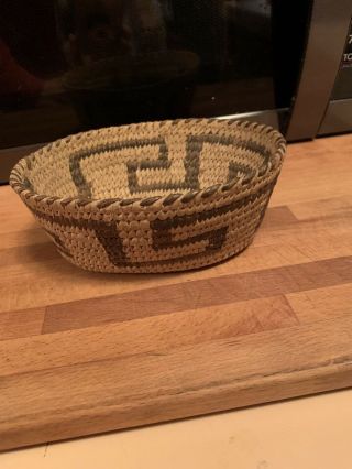 Small Vintage Native American Indian Hand Woven Basket Unknown Maker