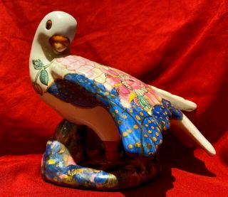 Hua Ping Tang Zhi Tobacco Leaf Chinese Dove Figurine,  1970s,  Vintage
