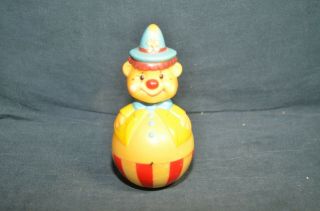 Vintage Plastic Clown Round Ball Child Toy