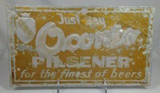 Old Oconto Pilsener Beer Aluminum Back Bar Display Sign Brewing Co Wisconsin Wi