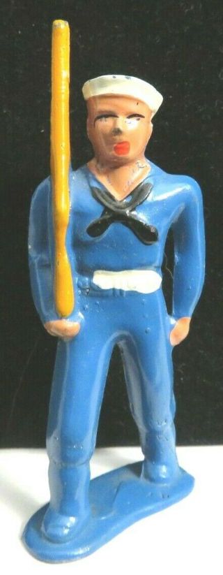 Vintage Barclay Lead Toy Soldier Sailor In Blue B - 218a