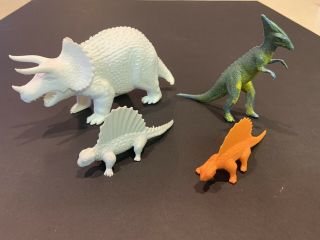 4 Vintage Marx Plastic Toy Dinosaurs Form The Late 1960 