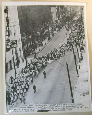 Martin Luther King,  Jr.  Memorial March Down Main St,  April 8,  1968,  Memphis,