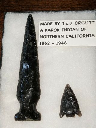 Great Basin Obsidian Points Arrowhead Artifact Made By Ted Orcutt Pugh Museum