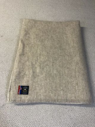 Vtg Vintage Samband Of Iceland Landau 100 Pure Wool Tan Blanket 86 X 53