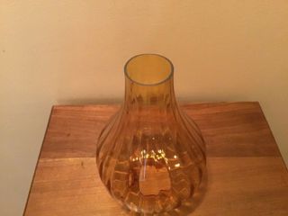 Vintage Amber Paneled Ribbed Optic Lamp Light Shade 2” Fitter 2