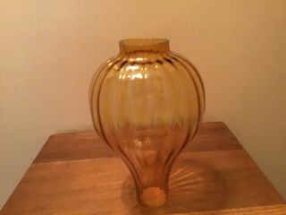 Vintage Amber Paneled Ribbed Optic Lamp Light Shade 2” Fitter 3
