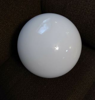 Huge White Glass Ball Globe Melon Shade Light Fixture - Mid - Century Modern 29in